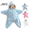 Unik Babyfotograferingsoutfit Sjöborre Onesie Fleece Bärbar Filt, Huva Värmekläder Sova Säck Bekväma Pyjamasar för Vinter Nyfödd 3M/6M/9M,