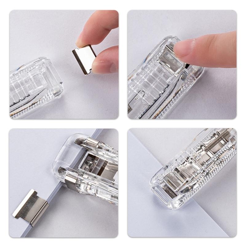 Manual Plastic Paper Clamp Dispenser with 8 Metal File Cllip Refills For Efficient Paper Archival Document Management