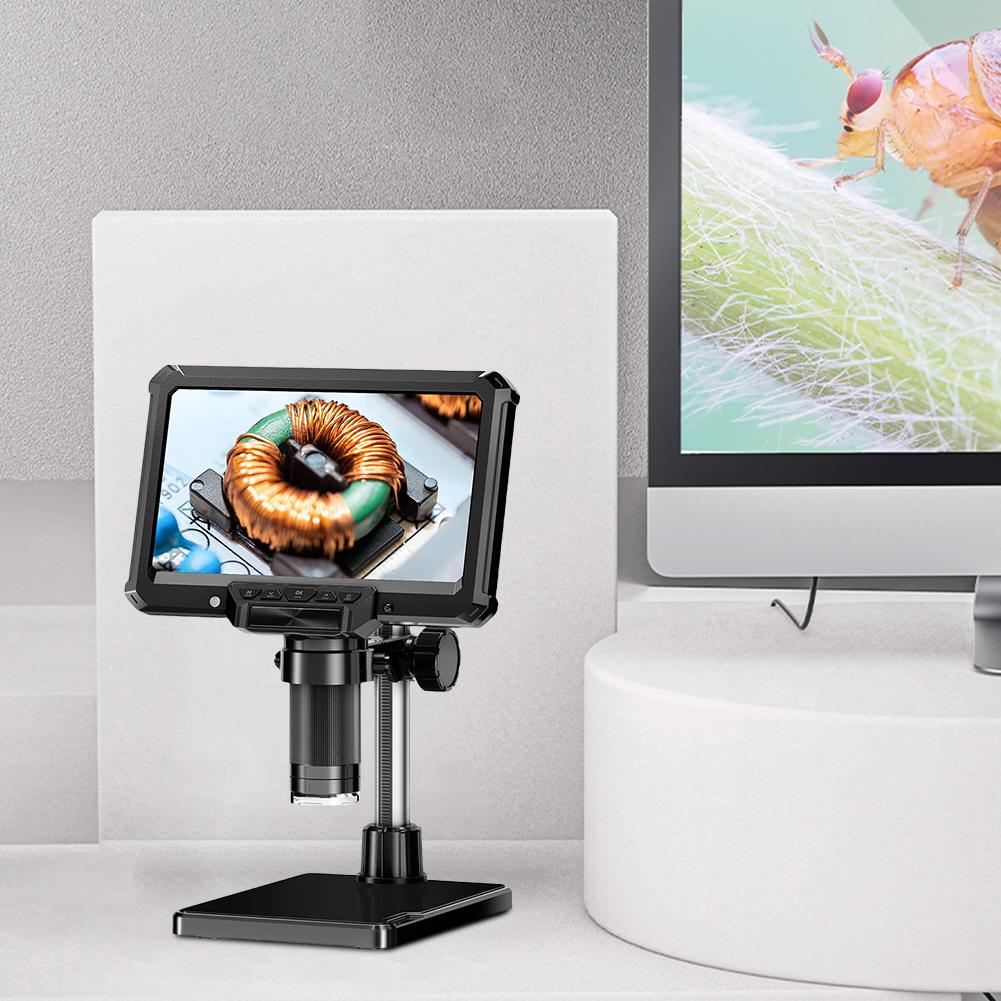 7Inch Digital Microscope 1080P Soldering Microscope 1000X Magnification Magnifier PC Connection Magnifier for Electronics Repair