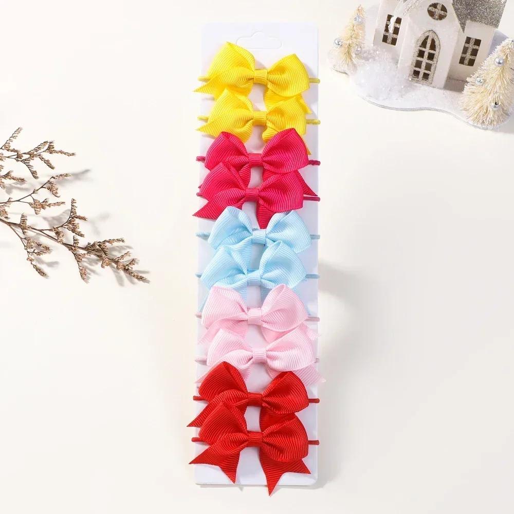 BABY SCHLEIFEN 10 Stück Schleifen Elastisches Haar Gummiband Haargummis Band Zopf Grosgrain Haaraccessoires Mädchen Stirnbänder für Kinder