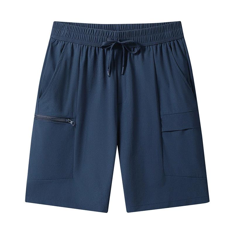 Work Shorts Men's Summer Ice Silk Loose Straight Leg Sports Pants Men's Plus Size Casual Five Quarter Pants