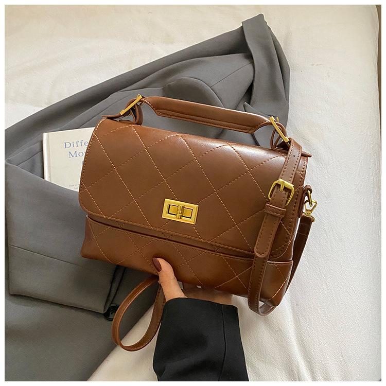 

Ретро сумка высокого класса женская 2025 осень новая мода бриллиантовая сумка через плечо кроссбоди маленькая квадратная сумка коричневый