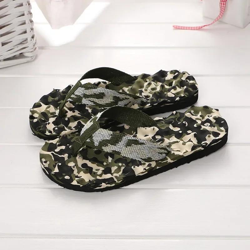 Men Flip Flops Floor Flat Shoes Indoor Summer Home Slippers Male Massage Slipper Camouflage Comfortable Zapatillas de hombre