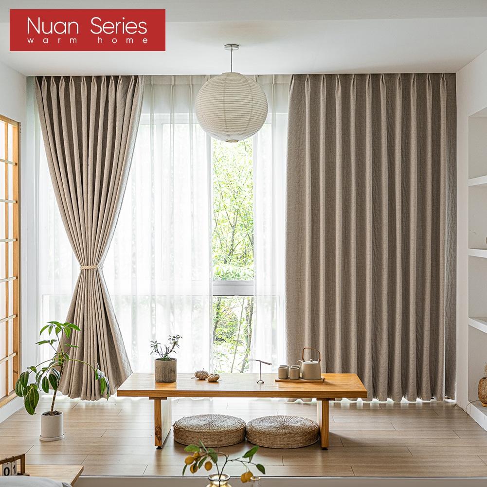 1 Stück Nuan Serie Minimalistischer Uni-Strukturierter Verdunkelungsvorhang, Geprägte Rautensteppung Dicke Vorhänge für Schlafzimmer Wohnzimmer Heimdekoration