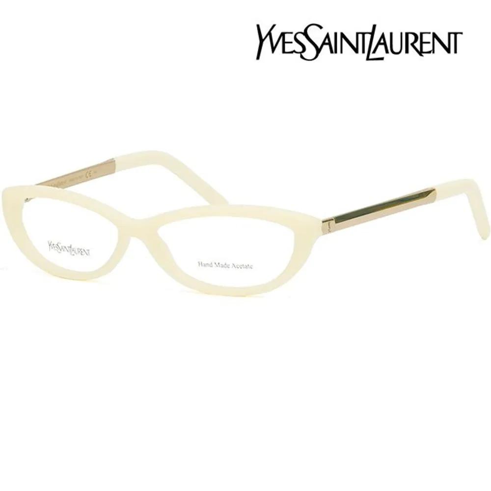

Yves Saint Laurent Eyeglass Frames YSL6332 8I1 Women s Men s Ivory Oval Horn-rimmed