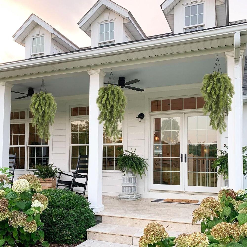 Wall Hanging Christmas Pine Needle 30 Inch Fake Vine Plants Artificial Pine Branches  Outdoors