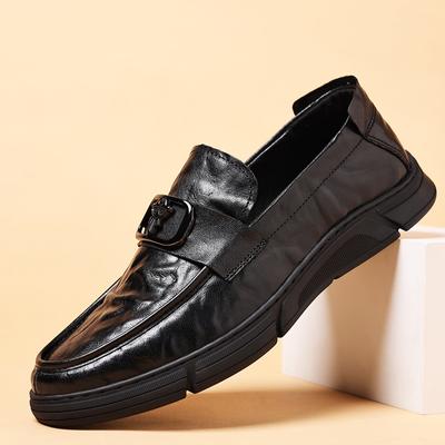 New Shoes for Men Genuine Leather Casual Shoes Spring Business Flat Skateboard Shoes Street Sheepskin Leisure Slip-on Loafers