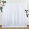 Wrinkle Free White Backdrop Curtains for Wedding Parties, Polyester Photography Backdrop Drapes for Birthday Parties Backdrop