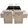 Salon de jardin encastrable en rotin - Beige - 109 x 109 x 74 cm