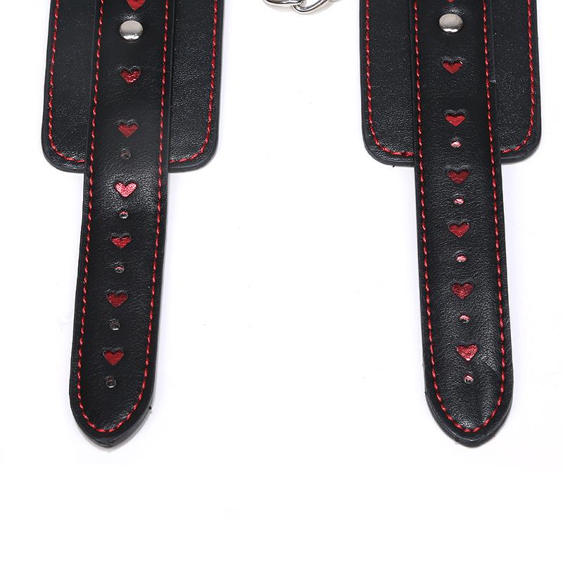 Red Heart Handcuffs Sex Toys Flirt Bondage Boutique Leather Soft Harness  Game Wrist Ankle Restraints Slave Fetish Lover