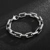 Punk Square Buckle Chain Bracelet Fashionable Creative Stainless Steel Design Casual Party for Men Jewelry