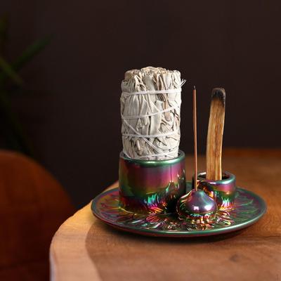 4 w 1 kadzielnica z patyczkami, świecznik, środek stołu, SAGE Palo Santo