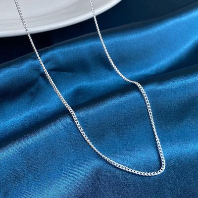 925 Silber 2MM 40-75cm Seitenketten-Halskette Herren Damen Anhänger Hochzeitsparty Geschenk Schmuck Weihnachts-Accessoires