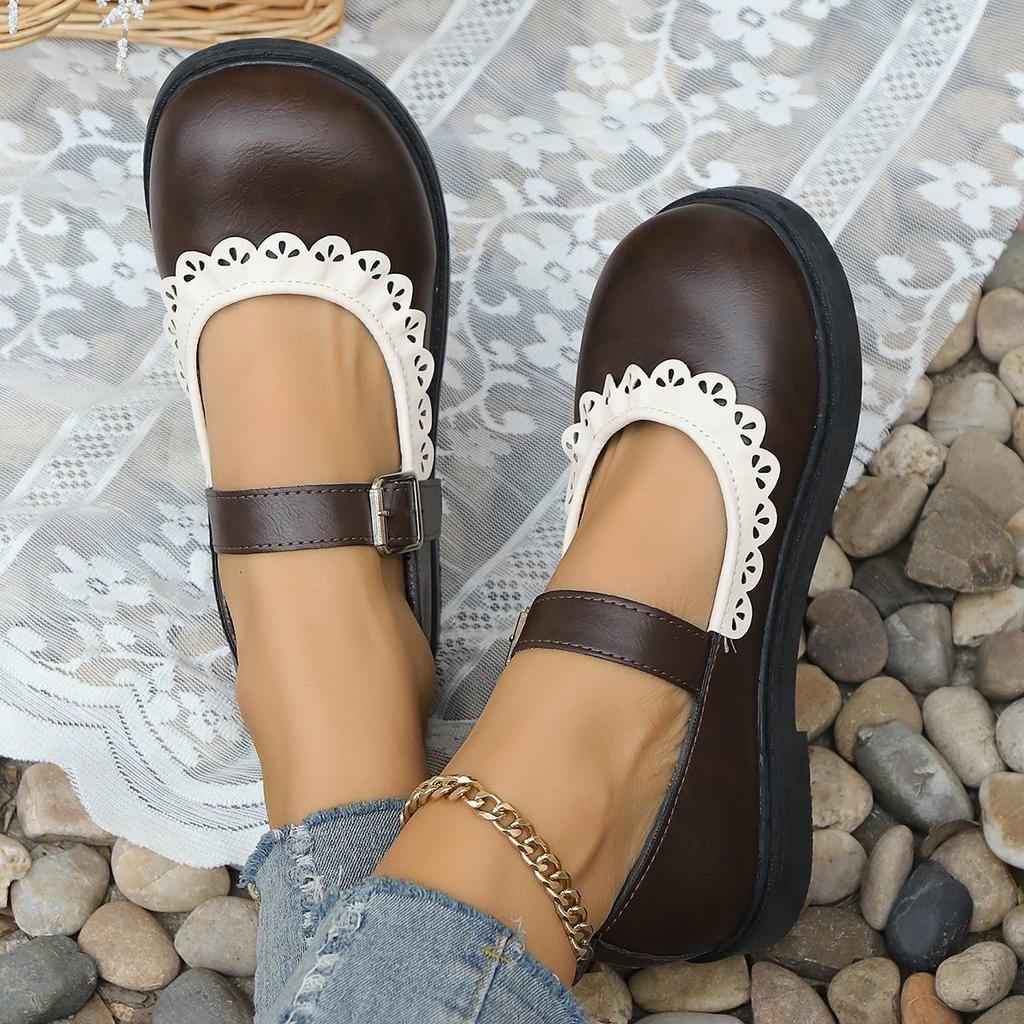French Round Head Student with Skirt Japanese Single Shoes 2025 Spring and Summer New Retro Mary Jane Small Leather Shoes Women