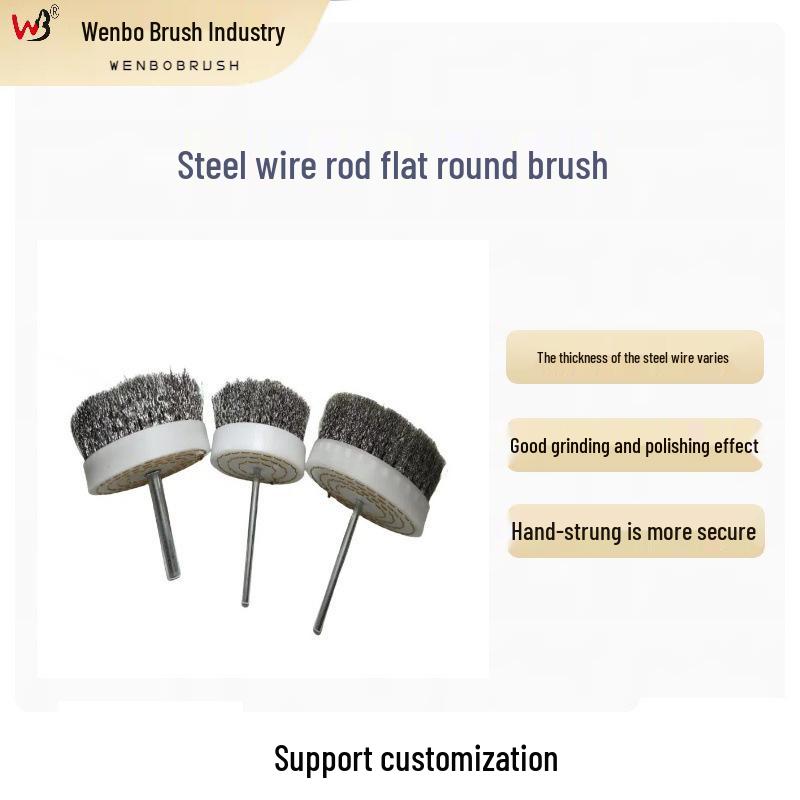 Metal Handle Wire Brush for Rust Removal, Grinding, Deburring & Polishing—Steel Disc Brush Head