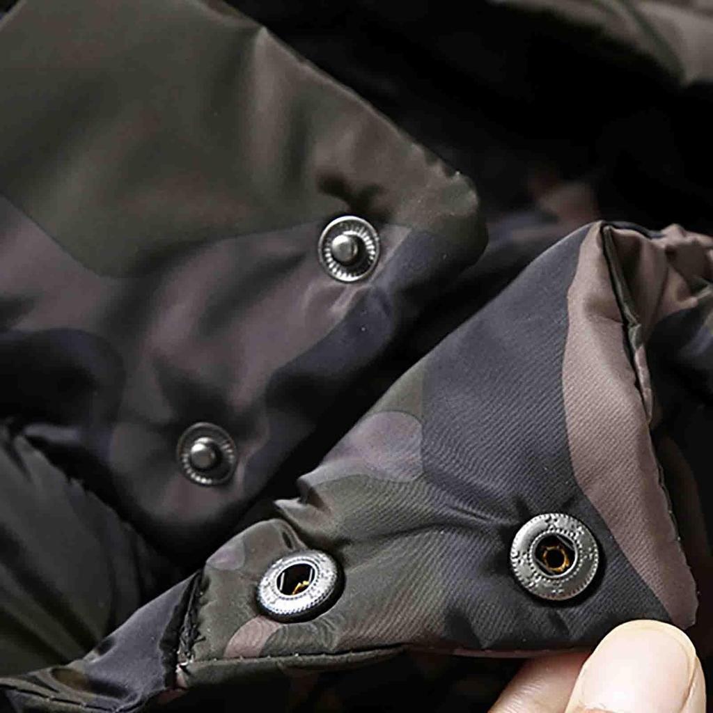 Pánská maskáčová zimní vesta s kapucí Tištěná lehká bez rukávů bundaZimní teplá outdoorová vesta