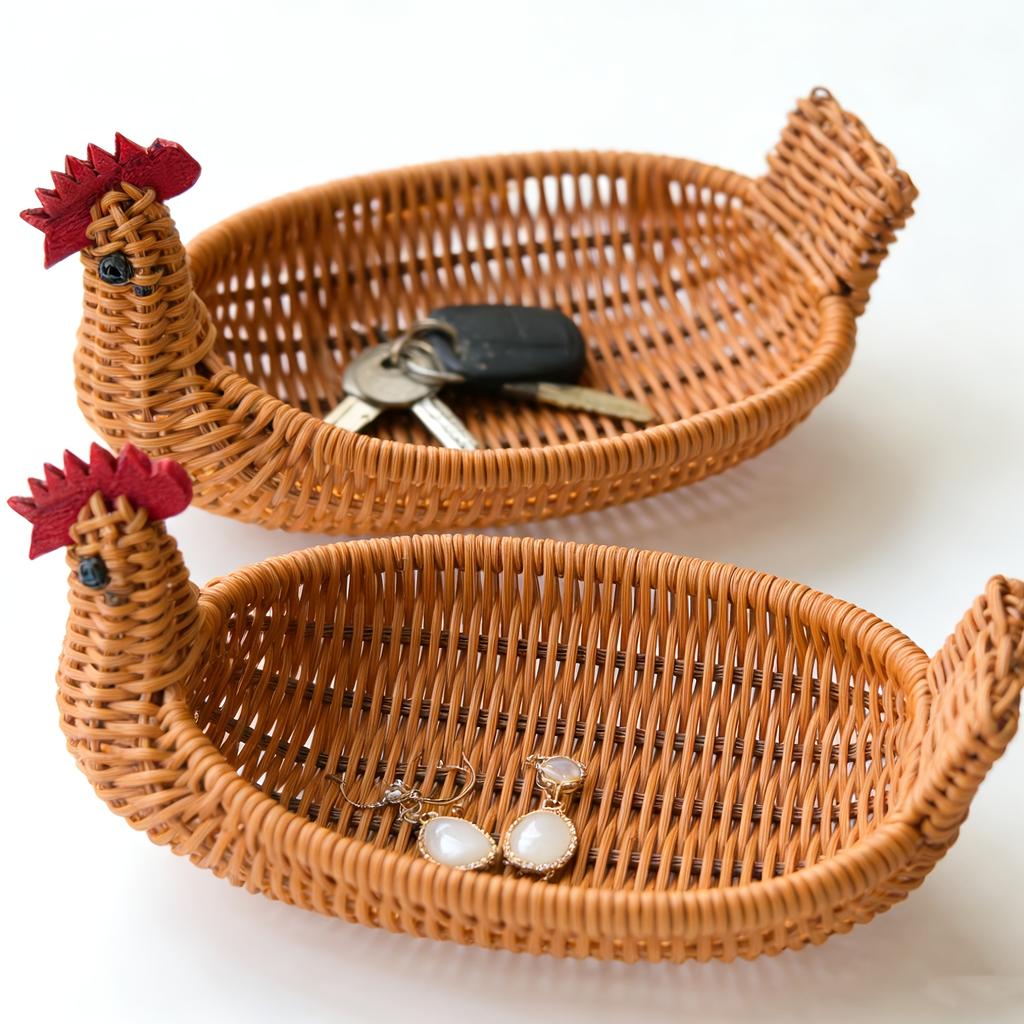Simulated Animal Imitation Rattan Woven Storage Basket Household Storage Decoration Decoration Fruit Toy Basket Handmade Crafts
