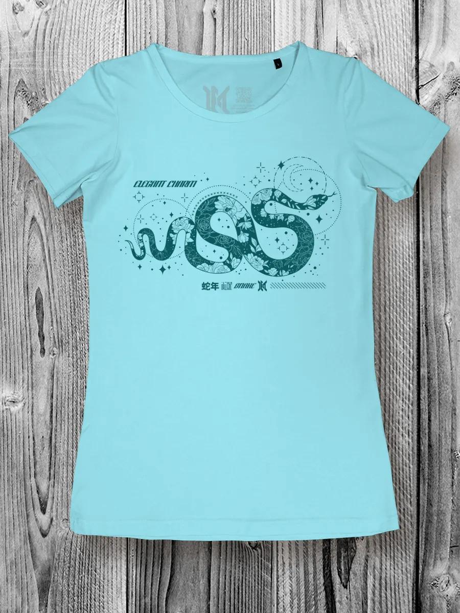 Women s T-shirt with a snake for the New Year 2025 4XL
