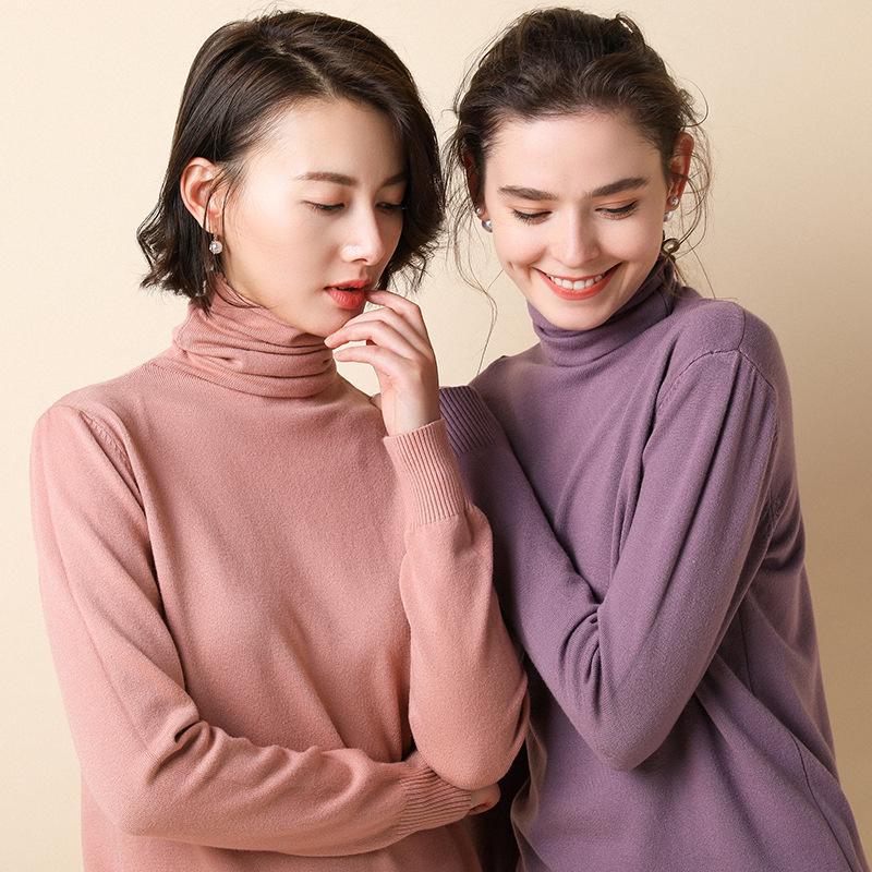 2024 Autumn/Winter Women's Korean Style Slim Fit Knitted Sweater with Pile Collar