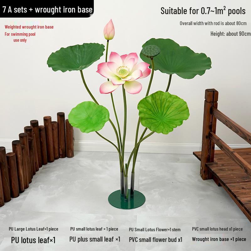 Artificial Lotus Leaf Pond Scenery Props with Stem for Stage and Landscape Photography