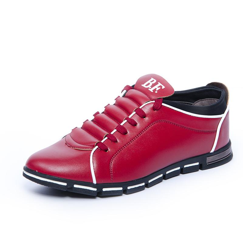 

Новые летние дышащие и универсальные модные мужские туфли, спортивная и повседневная кожаная обувь, мужская обувь больших размеров в корейском стиле 48 красный