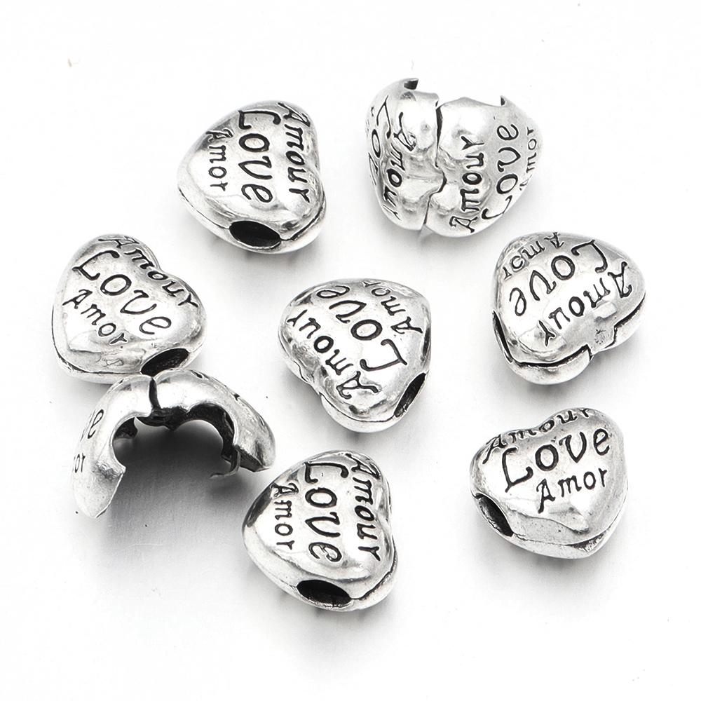 5pcs Positioning Buckle Multiple Styles Ancient Silver Fixed Clip Big Hole Spacer Beads For Jewelry Making DIY Bracelet Necklace