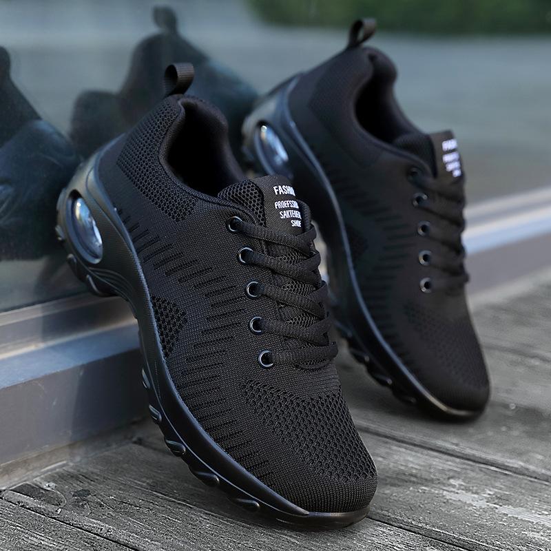 Summer Quanzhou women's shoes black running sports shoes mesh breathable casual shoes air cushion travel shoes platform non-slip shoes