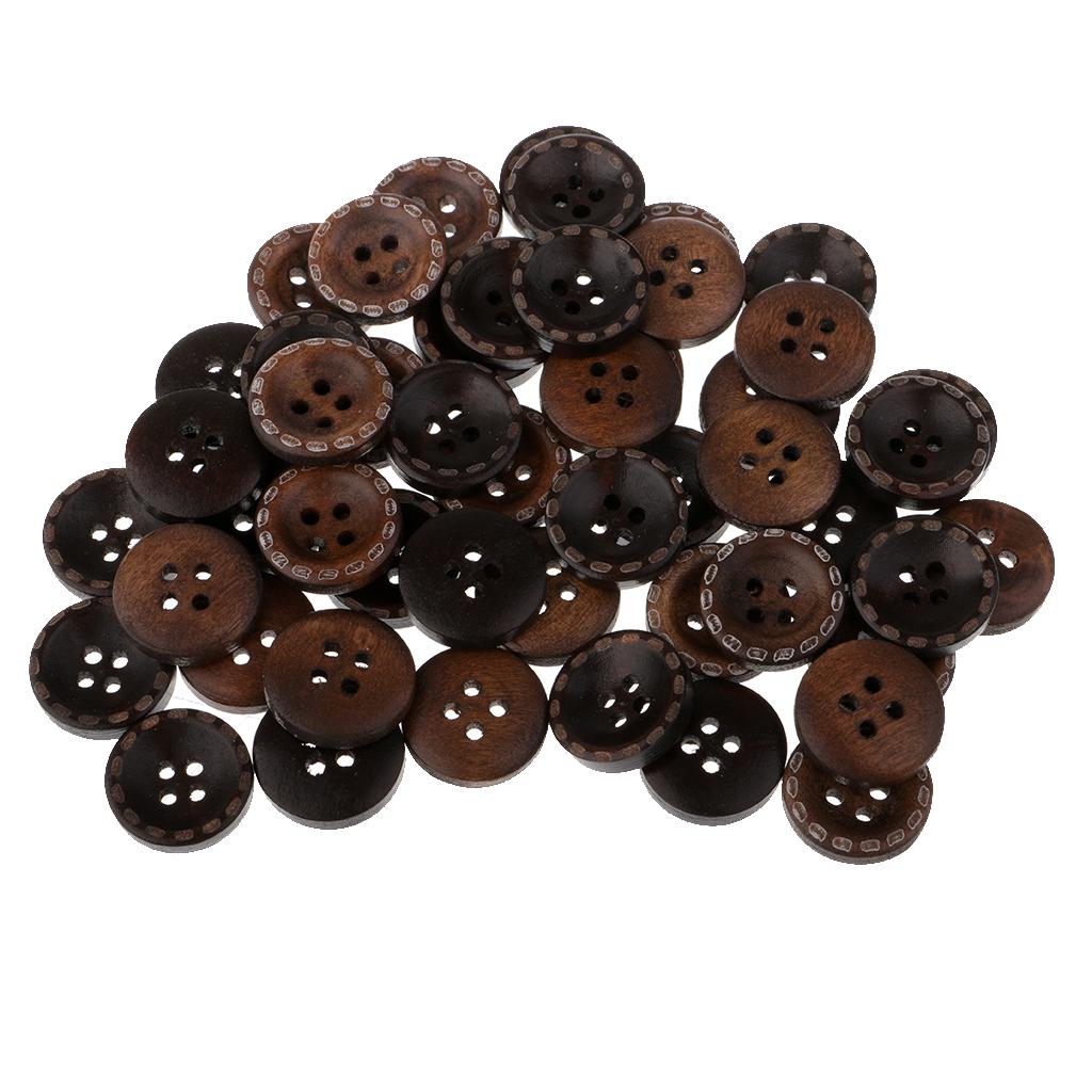 50 Piece Vintage 4 Holes for Sewing on Clothing Decoration 15mm