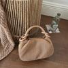 PU Leather Solid-color Woven Shoulder Bag Moderate Capacity Crossbody Bag  Vacations