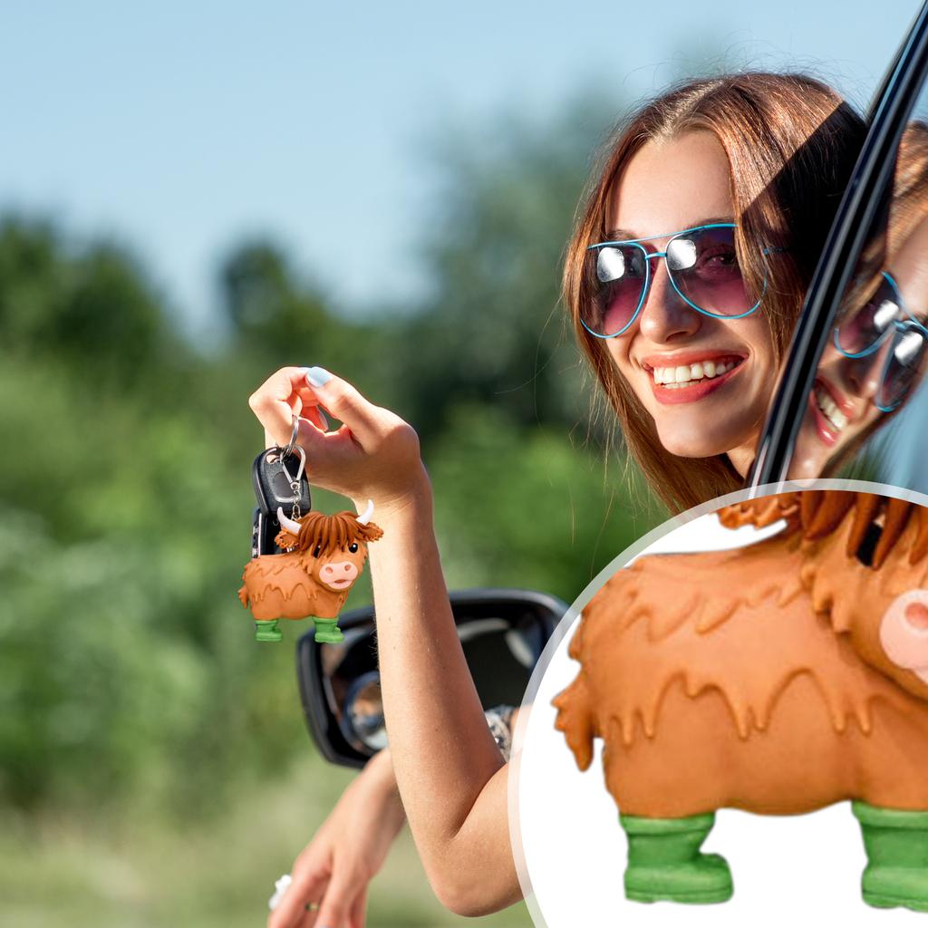 Cow Keychain Bag Charm Desktop Decorative Ornament