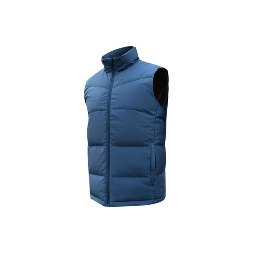 Li Ning Solid Color Casual Stand Collar Sleeveless Vest Men Vests Blue AMRP029-3