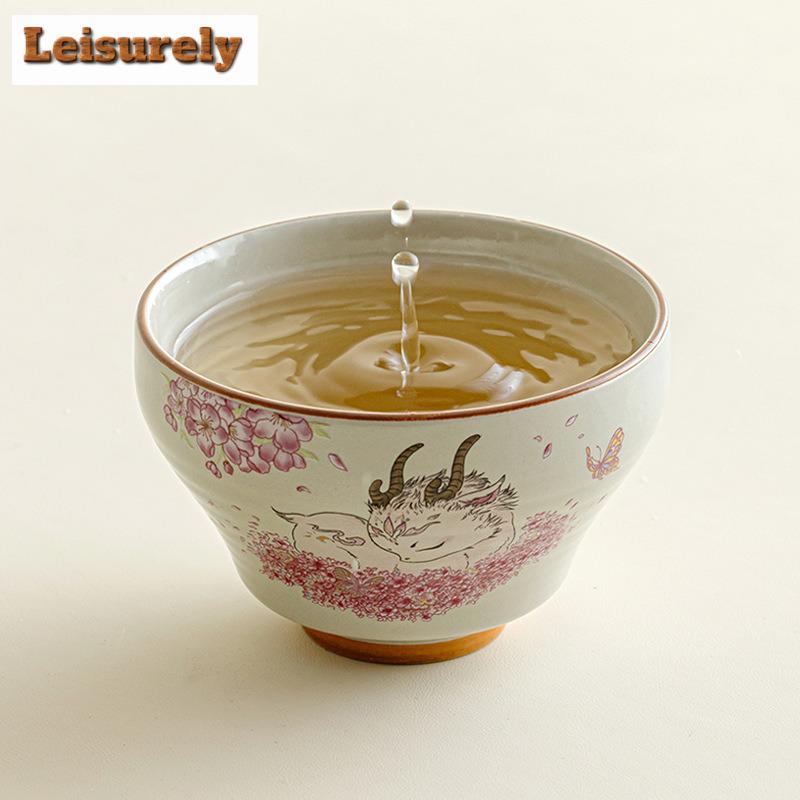 170ml Pflanzenasche Hirschblume Teetasse Boutique Teeschale Teetassenset Teeverkostung Riechbecher Jianzhan Meistertassen Cafés Handwerk Geschenk