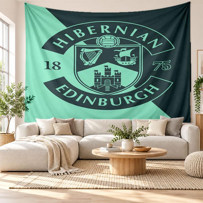 Hibernian FC Wall Tapestry, Soft Fabric Wall Hanging, Decorative Backdrop For Bedroom Home Wall Art