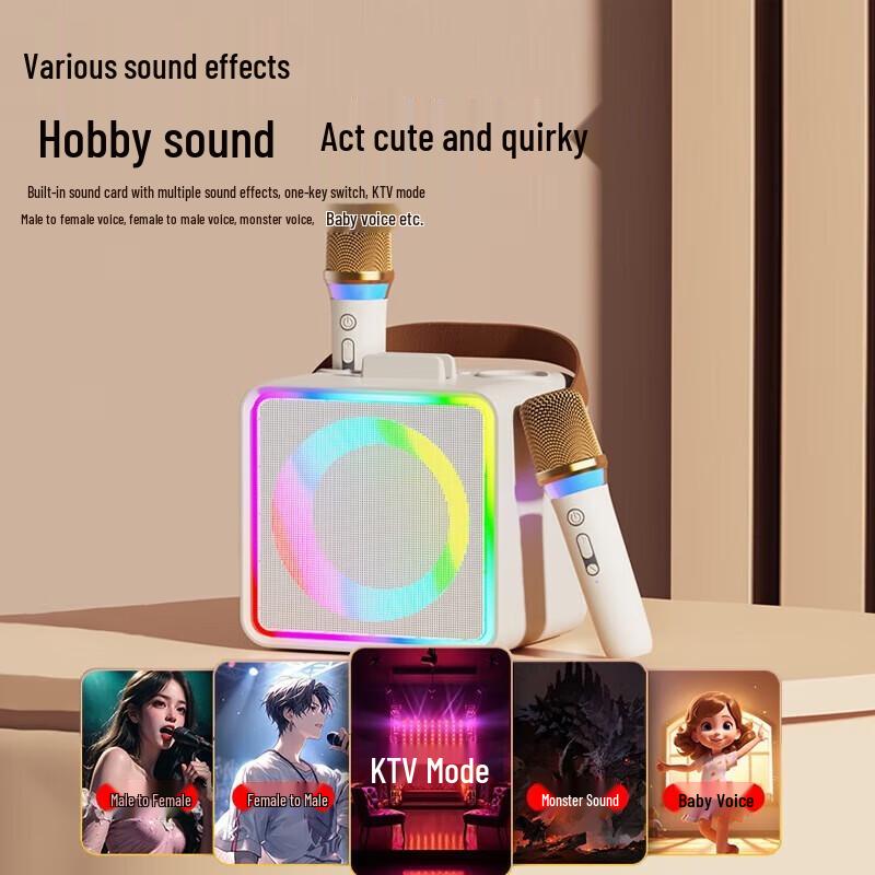 KONKA Portable KTV Speaker with Dual Mics and AI Song Ordering