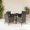 VidaXL Garden Dining Set with Cushions 5 Pcs, Patio Table and Chairs, Outdoor Furniture Terrace, Modern, 3211956