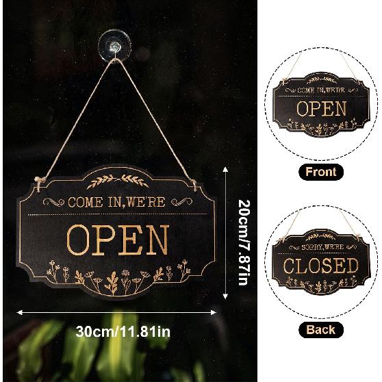 Open Closed Sign, 11.81x7.87in Open Closed Signs for Business Double Side Come in We’re Open Sorry We’re Closed Signs for Business Window Shop