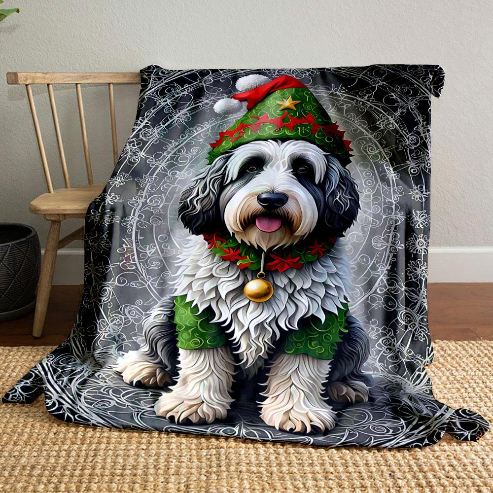 

Festive Dog Print Blanket bedroom Blanket for Livingroom Couch lunch break Soft throw for Friend s festival Gift 80cm x 120cm