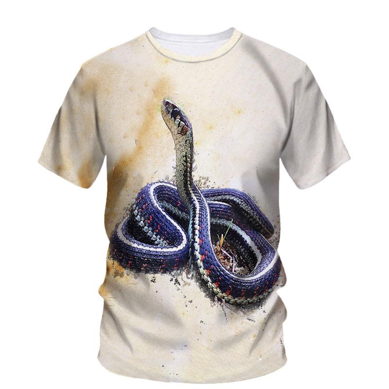 3D Print Animal Snake Sport Quick-dry Breathable Men T-shirt Outdoor Street Cosplay Party Short Sleeve