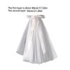 Wedding Veil with Metal Comb Wedding Hair Accessories for Flower Girl 2 Tier Tulle Length 18" Bow Ribbon Embellished