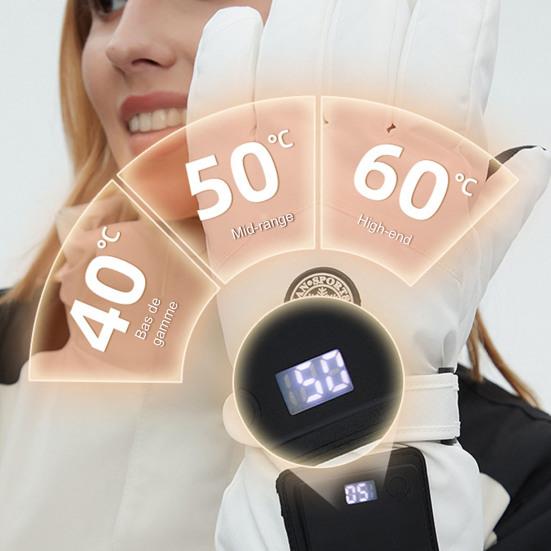 Mănuși de iarnă încălzite pentru bărbați și femei, mănuși electrice cu încălzire cu baterie de 1200mAh, 3 niveluri de încălzire, mănuși încălzite reîncărcabile pentru schi, ciclism, sporturi de zăpadă