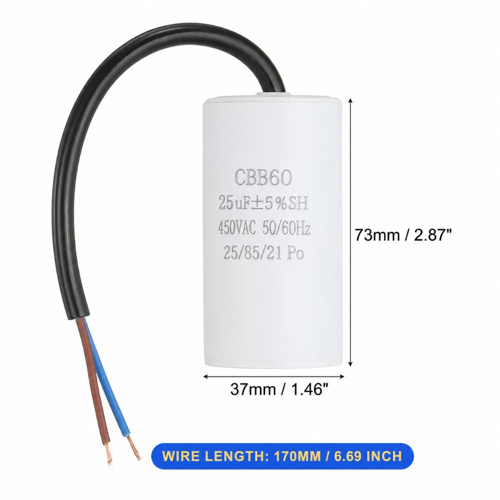 450V CBB60 Capacitor 50/60Hz Water Pump Capacitor Durable Start Capacitor