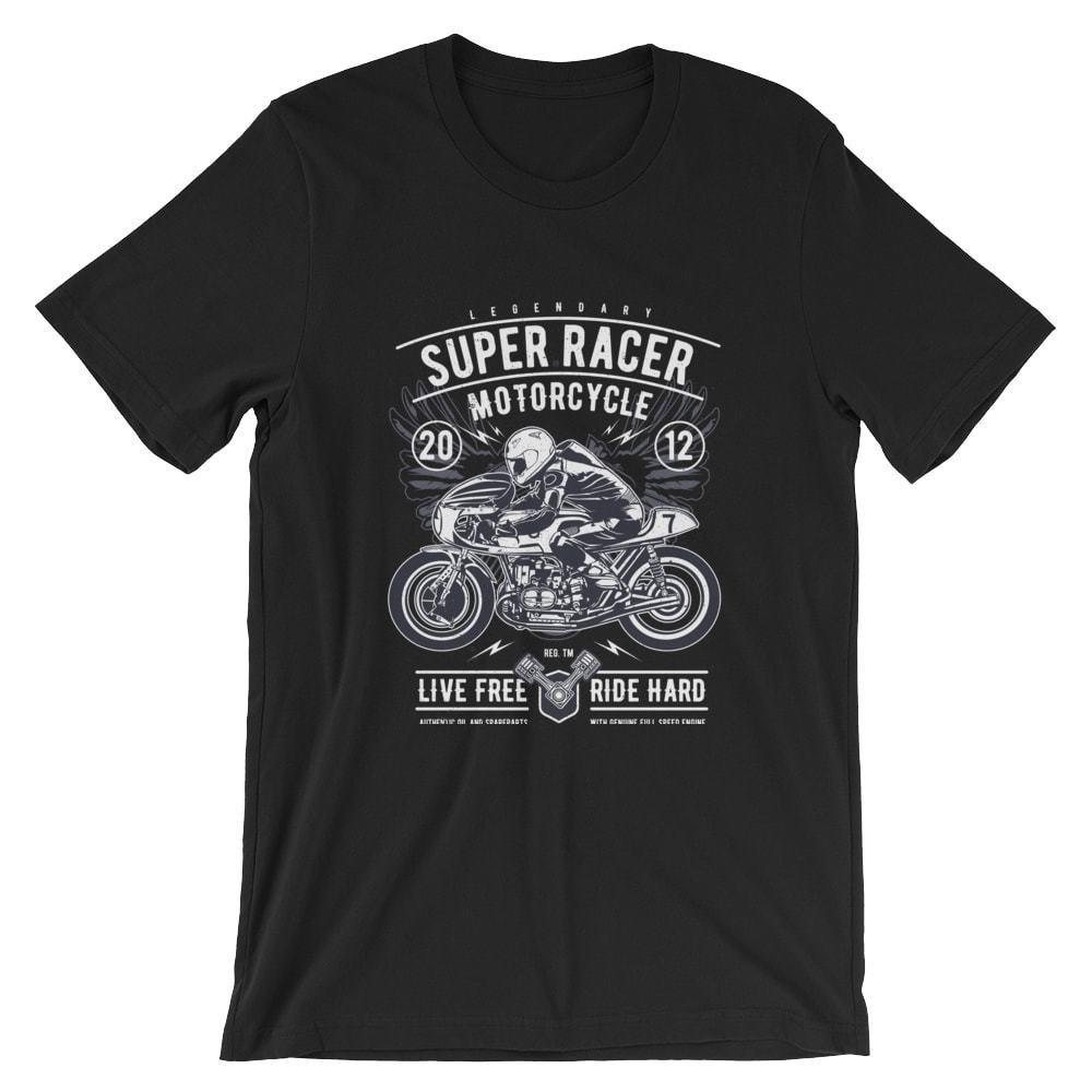 

Super Racer Motorcycle T-Shirt. Motorcycle 100% Cotton Premium Tee NEW XL