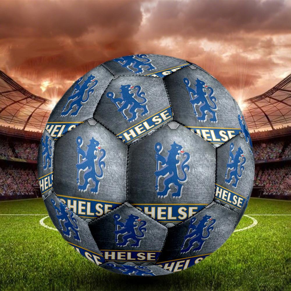 Chelsea FCSoccer Ball Colorful All Ages Machine Stitched PVC Competition Ready Durable High-Bounce