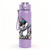 1PC Cool Rabbit Street Graffiti Character Print 750ml Color Plastic Sports Water Bottle Leakproof Flip Straw Lid Suitable for Sports Office Home Use