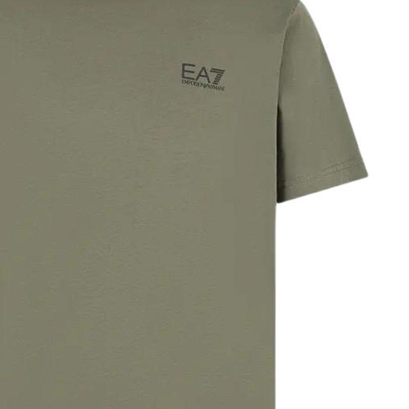 Emporio Armani Ea7 Solid Color Printed Round Neck Short Sleeve T-Shirt Men Tops Green 8NPT18-PJ02Z-1846