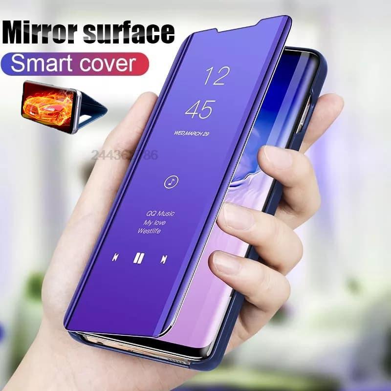 Mirror Flip Case On For Samsung Galaxy A54 A34 A14 A52 A53 A12 A51 A72 A32 A71 A50 A21 A13 A22 4G Cover For Samsung A54 5G Case