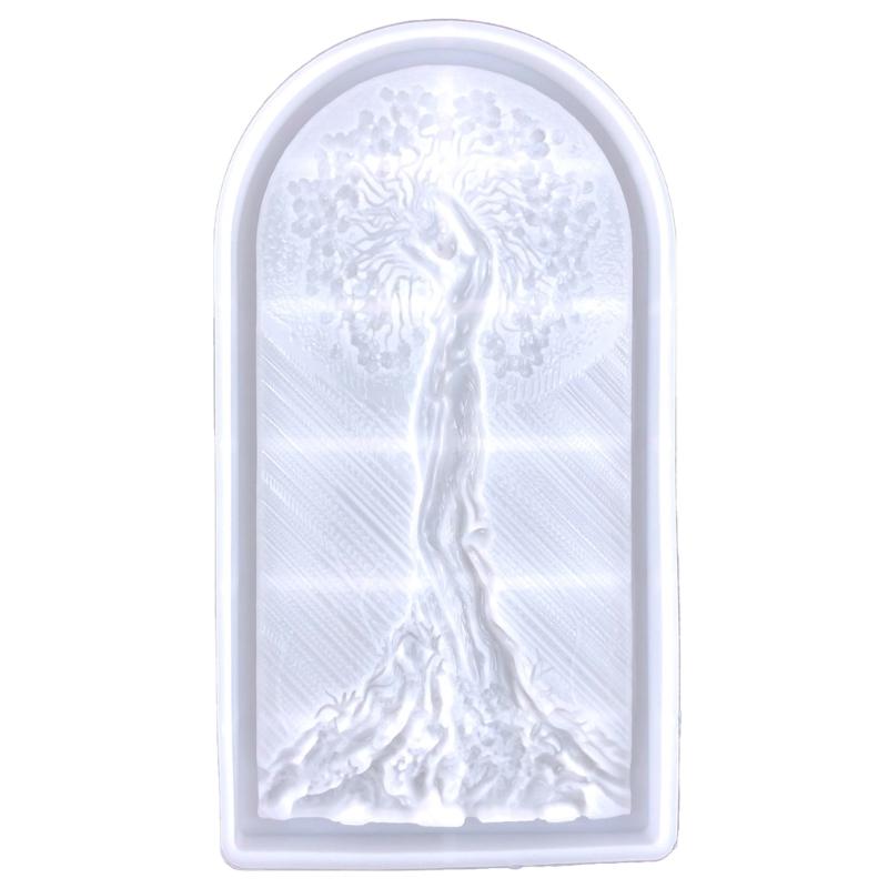Diy Crystal Drop Glue Aromatherapy Gypsum Abrasive Three-dimensional Woman Big Tree Ornaments Pendant Silicone Mold 1 чистый