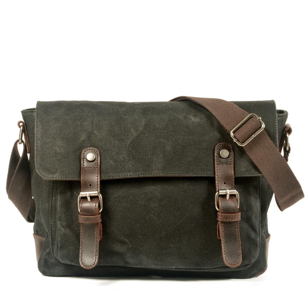 Vintage Men S Outdoor Casual Crossbody Bag Canvas Single Shoulder Crossbody Bag Men S Anti-Splash Oil Wax Vintage Crossbody Bag чёрный