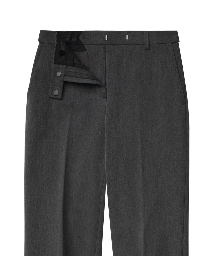 MUSINSA STANDARD WOMAN Women'S Heavyweight Fleece-Lined Slim Straight Hidden Elastic Waist Slacks [Medium Gray]