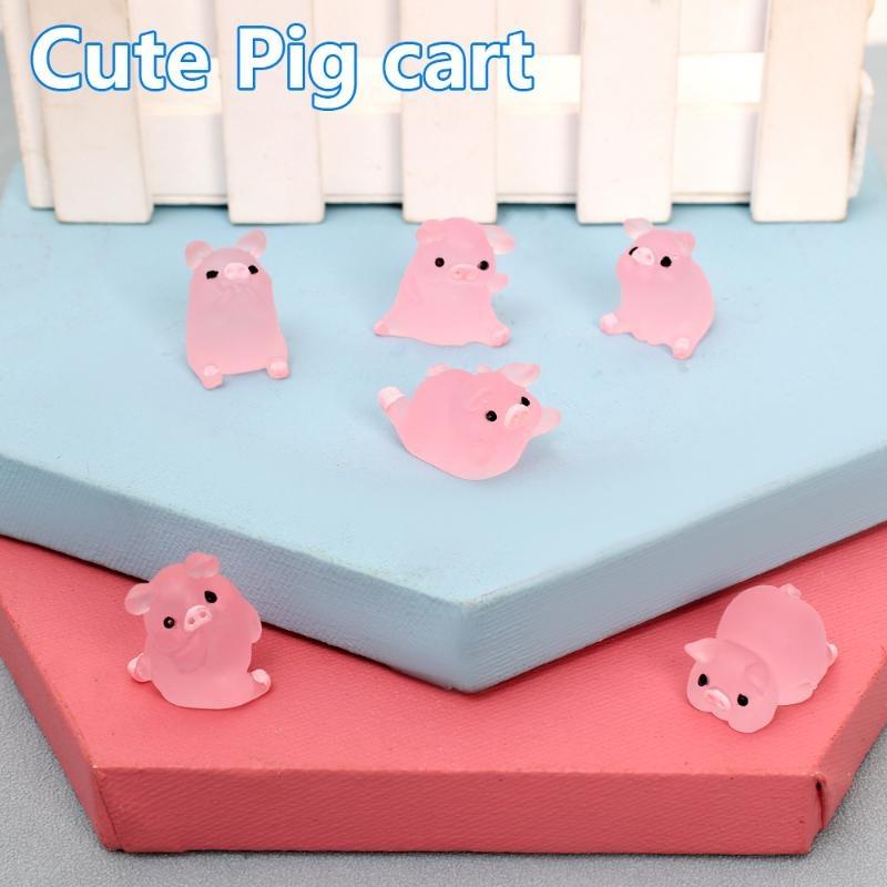 6 Stück niedliche Cartoon-Schwein-Auto-Ornamente, Auto-Innendekoration, Dekorationszubehör